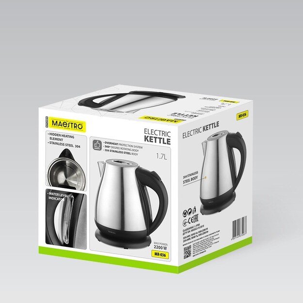 Electric kettle metalowy 1,7l 2200W MR-036 MAESTRO