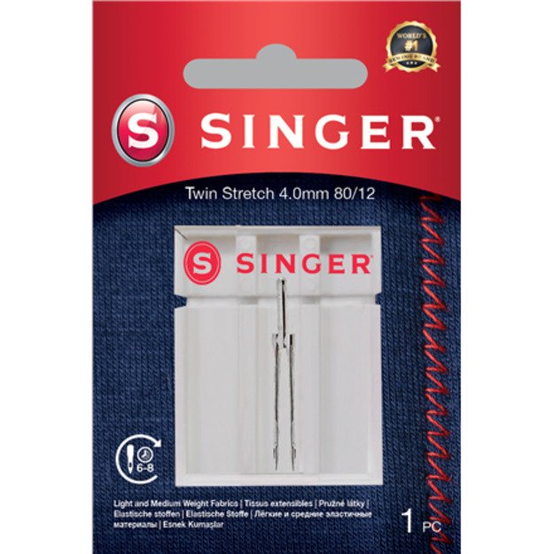 Singer | Twin Stretch Needle, Decorative, 4.0 80/12 1PK