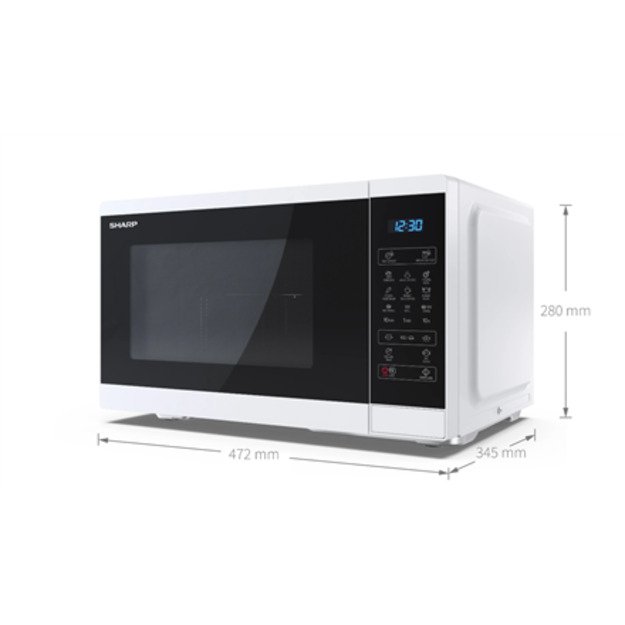 Sharp | Microwave Oven with Grill | YC-MG252AE-W | Free standing | 25 L | 900 W | Grill | White