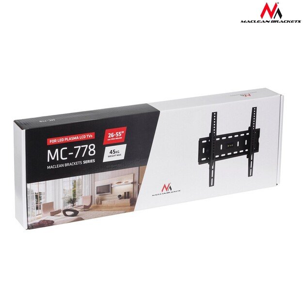 Mount wall for TV Maclean MC-778 (Tilting, Wall, 26  - 55 , max. 45kg)