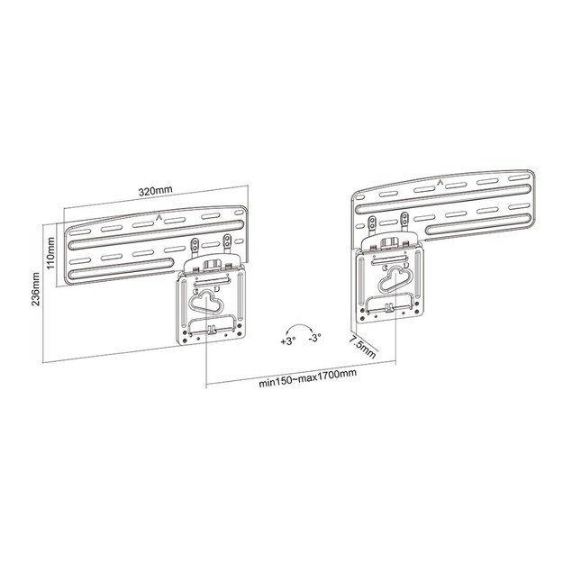 Multibrackets Samsung  QLED/UHD  43-85 colių laikik.