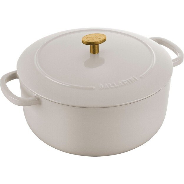 Ballarini Bellamonte Round Cast Iron Pot - 4 ltr, Ivory