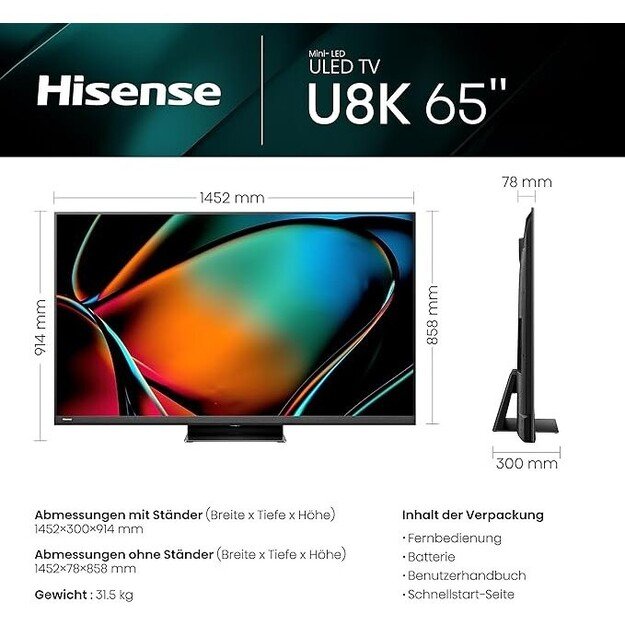 LED televizorius Hisense 65U8KQ