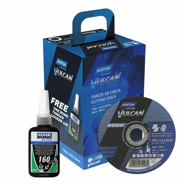 NORTON SHIELD. VULCAN 125 x 1,6 /100pcs + ONE BOND ADHESIVE