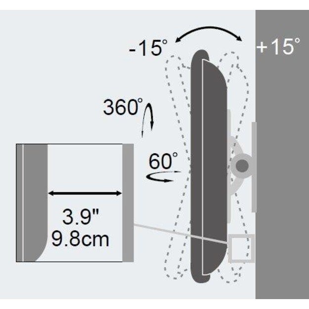 Techly Wall Support for LCD LED 13-30  Full Motion White  ICA-LCD 201WH