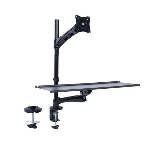 Maclean MC-681 monitor mount / stand 68.6 cm (27 ) Clamp/Bolt-through Black