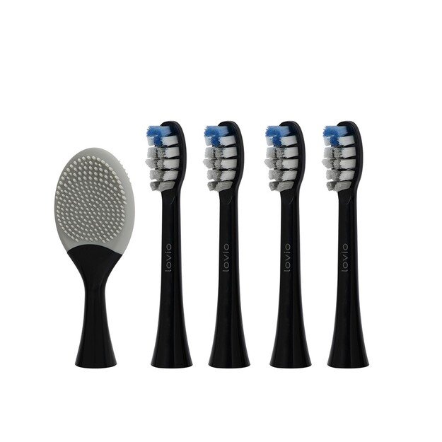 Lovio LVTB124BK-HM SonicProtect PRO Toothbrush Heads Medium Black