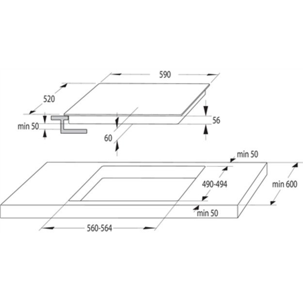 Gorenje | Hob | GI6401BSCE | Induction | Number of burners/cooking zones 4 | Touch | Timer | Black