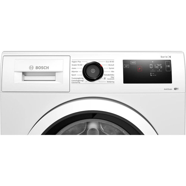 Bosch | Washing Machine | WAU28RHISN Series 6 | Energy efficiency class A | Front loading | Washing capacity 9 kg | 1400 RPM | D