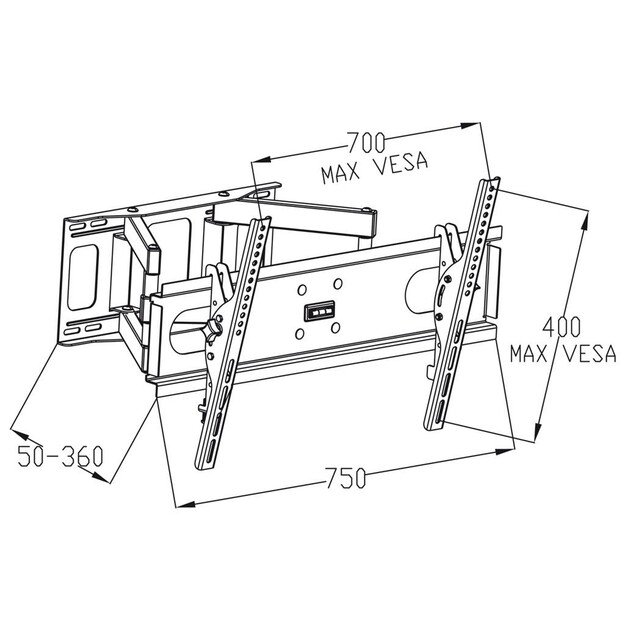 Mount wall for TV ART AR-52 (Wall, 30  - 70 , max. 60kg)