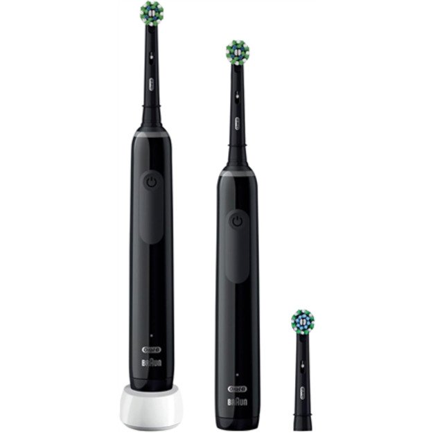 Oral-B Electric Toothbrush | Pro 3 3900 Black Edition Duopack | Rechargeable | For adults | Number of brush heads included 3 | N