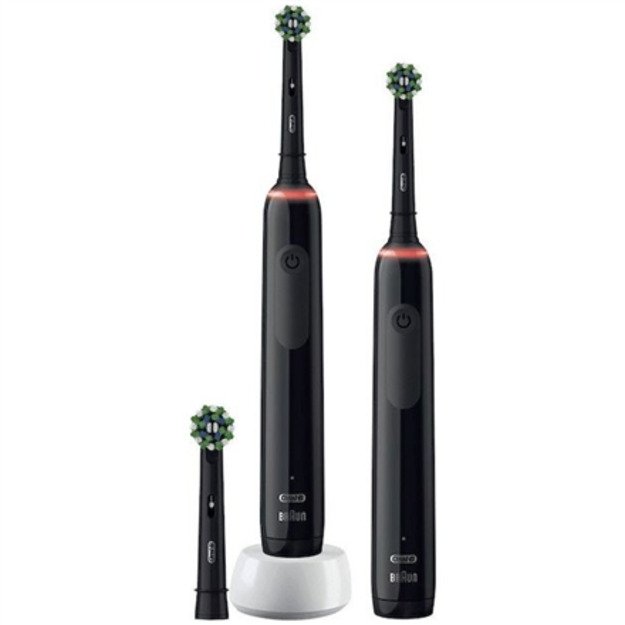 Oral-B Electric Toothbrush | Pro 3 3900 Black Edition Duopack | Rechargeable | For adults | Number of brush heads included 3 | N