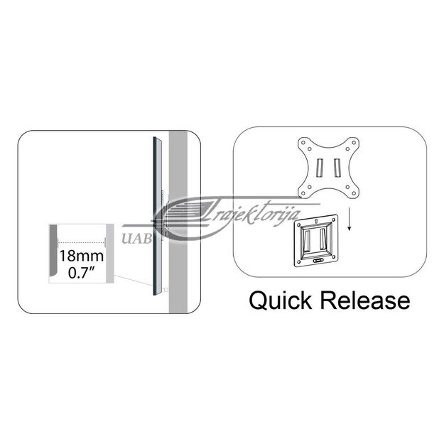 Digitus | Wall mount | DA-90303-1 | Fixed | Maximum weight (capacity) 18 kg | Black