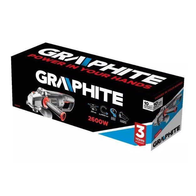 Angle grinder 2600W Graphite 230mm disc