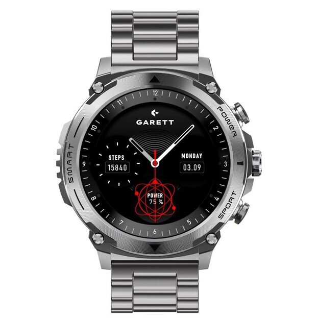 I&scaron;manusis laikrodis su lietuvi&scaron;ku meniu Garett Atom Silver steel