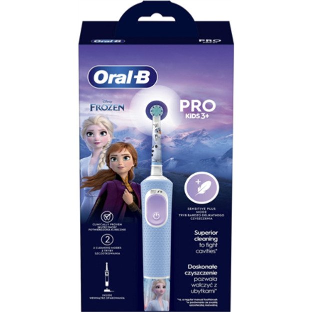 Oral-B | Electric Toothbrush | Vitality PRO Kids Frozen | Rechargeable | For children | Number of brush heads included 1 | Numbe 3