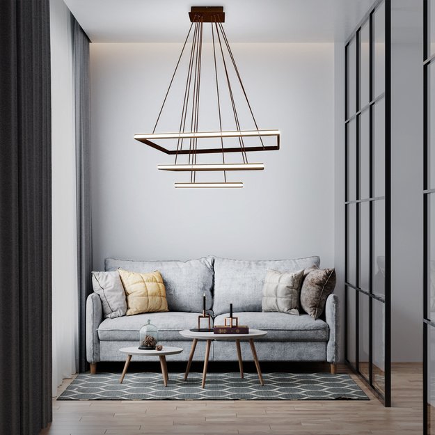 LED Decorative Chandelier Lamp Ceiling + Pilot 116W Bronze