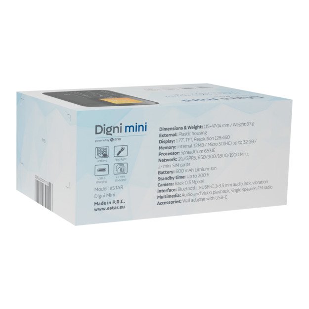 eSTAR Digni Mini Phone Dual SIM Black  Black 1