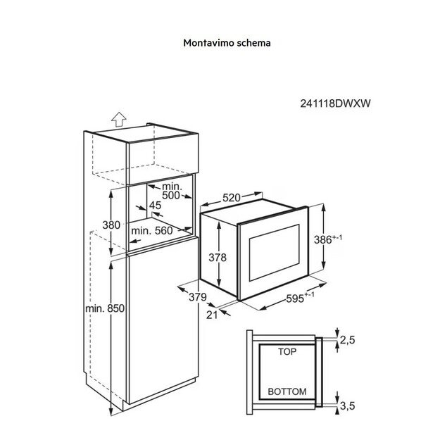 Įmontuojamoji mikrobangų krosnelė AEG OS5GM251EB