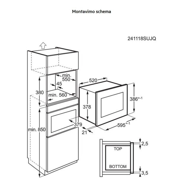 Įmontuojamoji mikrobangų krosnelė AEG OS5GM251EB