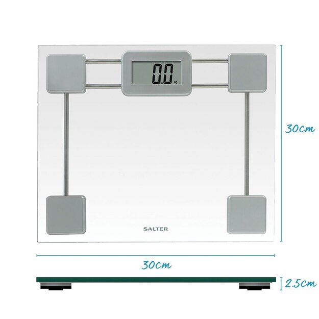 Salter 9081 SV3R Toughened Glass Compact Electronic Bathroom Scale 2