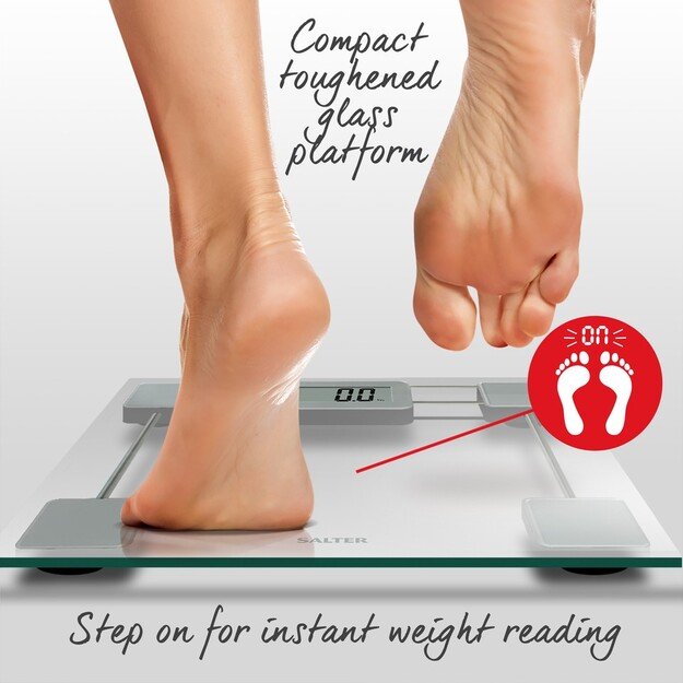 Salter 9081 SV3R Toughened Glass Compact Electronic Bathroom Scale 4