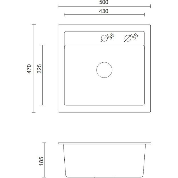 Virtuvinė plautuvė Quadron JOHNNY 110 HCQJ5047CZK, juoda 1