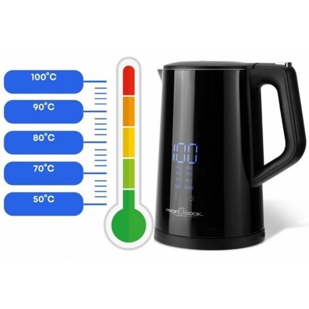 ProfiCook PC-WKS 1243 electric kettle 1.7 L 2200 W Black 3