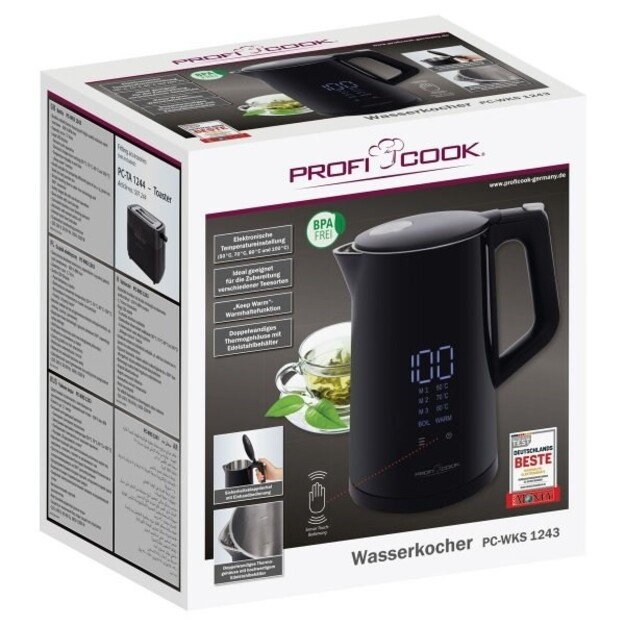 ProfiCook PC-WKS 1243 electric kettle 1.7 L 2200 W Black 1