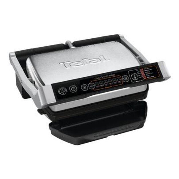 Grill electric Tefal OptiGrill+ Initial GC 706D34 (folding, 1800W, silver color)