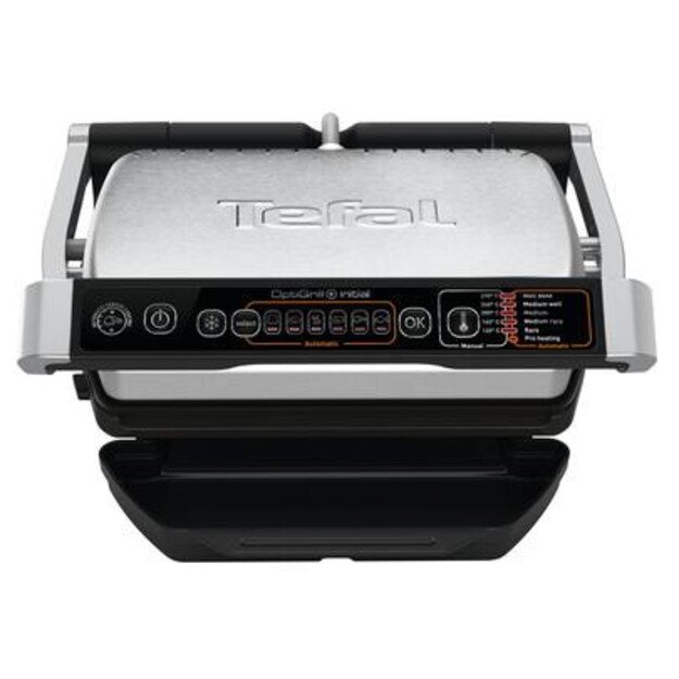 Grill electric Tefal OptiGrill+ Initial GC 706D34 (folding, 1800W, silver color)