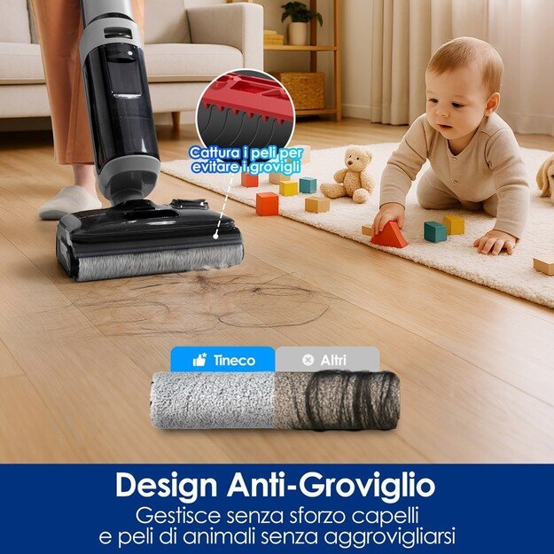 Tineco FloorOne i5 Stretch PLUS Upright vacuum Battery Dry&wet Bagless Grey 2.5 Ah