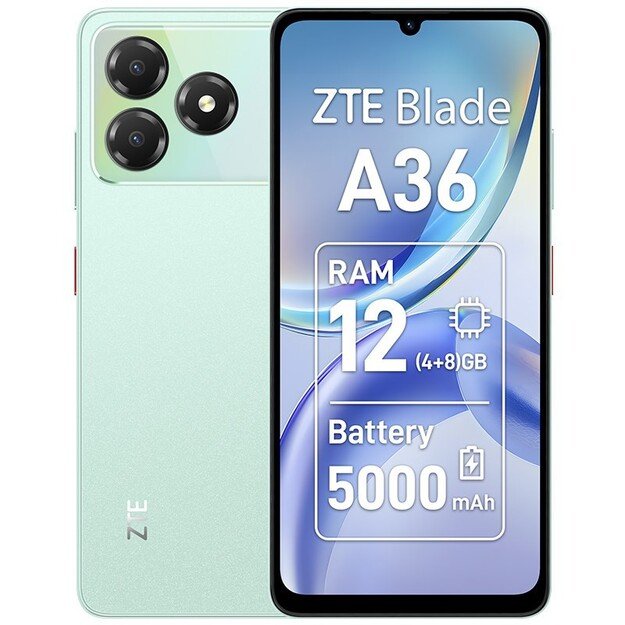ZTE Blade A36 17.1 cm (6.75 ) Dual SIM Android 15 4G USB Type-C 4 GB 64 GB 5000 mAh Green