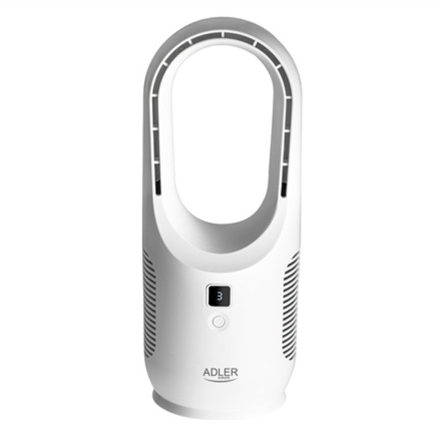 Adler Bladeless Rechargeable Fan | AD 7343 | Desk Fan | White | Diameter 14 cm | Number of speeds 3