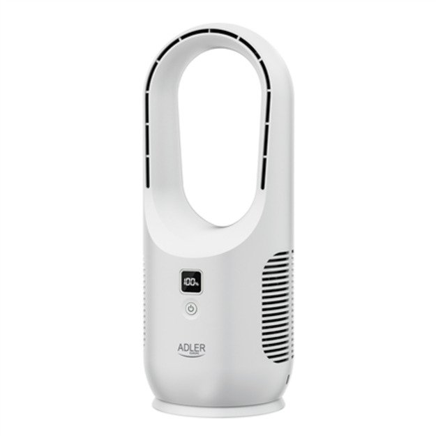 Adler Bladeless Rechargeable Fan | AD 7343 | Desk Fan | White | Diameter 14 cm | Number of speeds 3