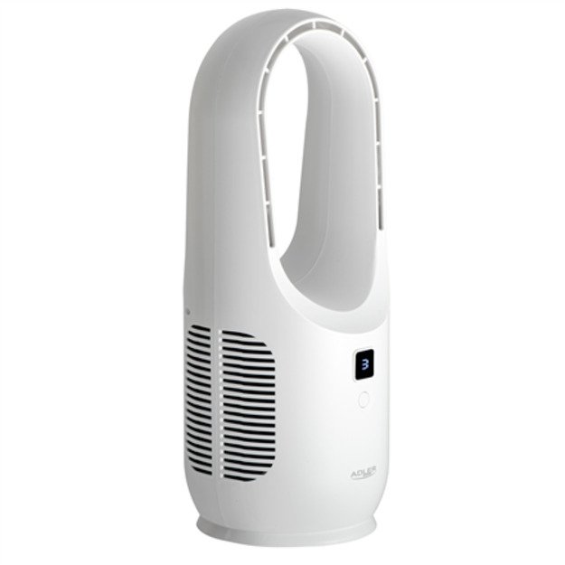 Adler Bladeless Rechargeable Fan | AD 7343 | Desk Fan | White | Diameter 14 cm | Number of speeds 3