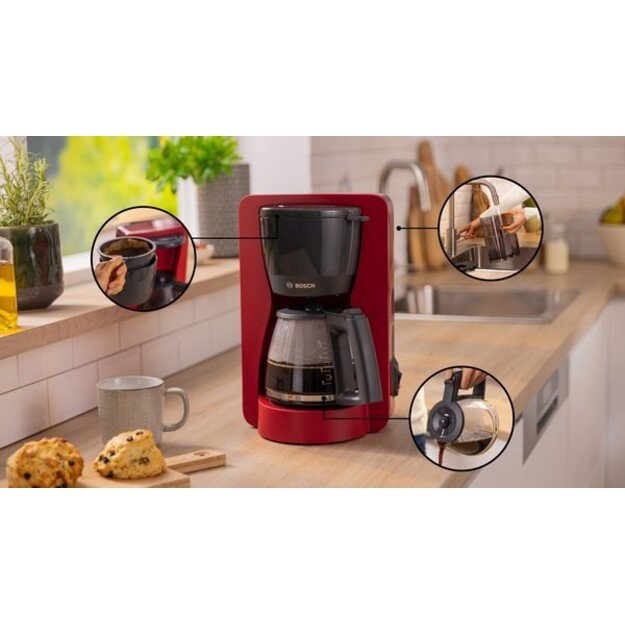Bosch Coffee Maker | TKA2M114 MyMoment | Drip | 1200 W | Red 2