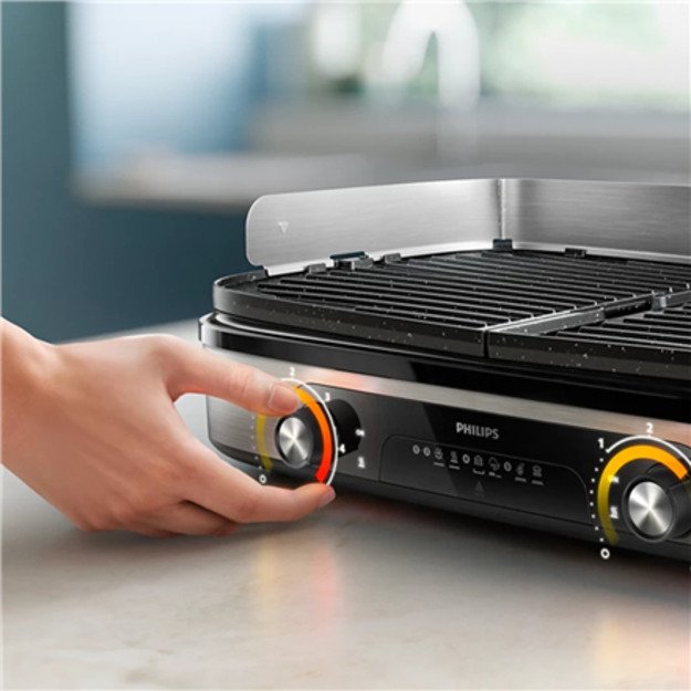 Philips HD6222/90 Table Grill, Black/Stainless Steel 2