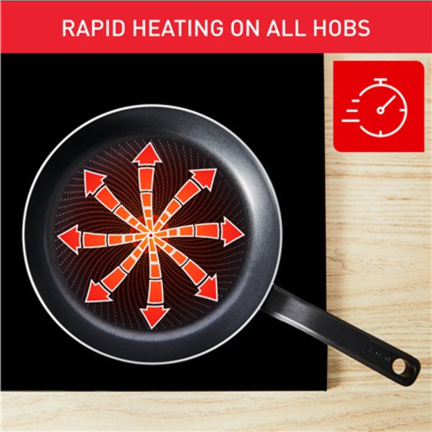 TEFAL Pan | H0561942 | Wok | Diameter 28 cm | Suitable for induction hob | Fixed handle | Black