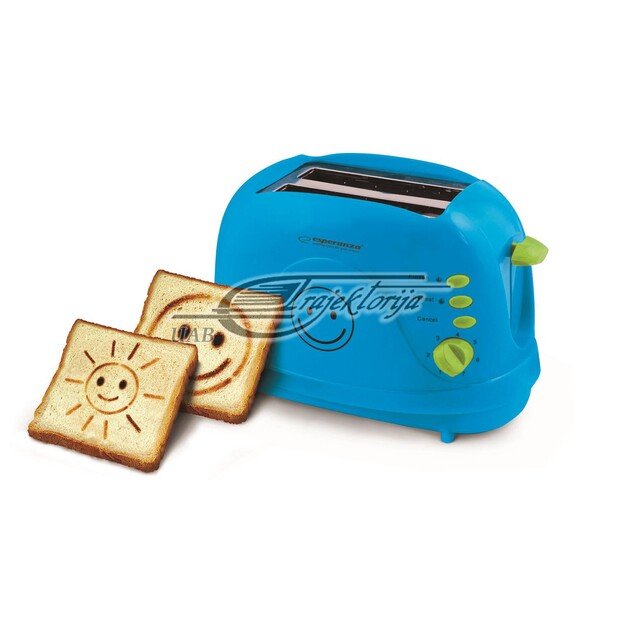 Toaster Esperanza SMILEY EKT003 (750W, green color)