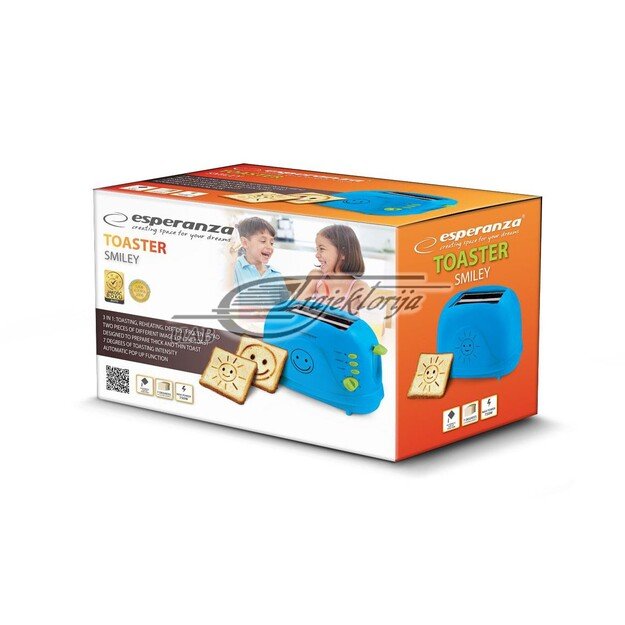 Toaster Esperanza SMILEY EKT003 (750W, green color) 3
