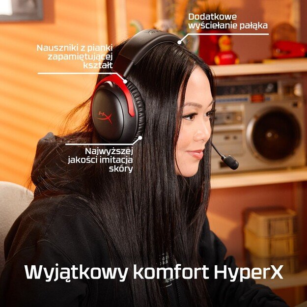 HyperX Cloud III S Wireless - Gaming Headset (Black-Red)