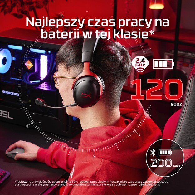 HyperX Cloud III S Wireless - Gaming Headset (Black-Red)