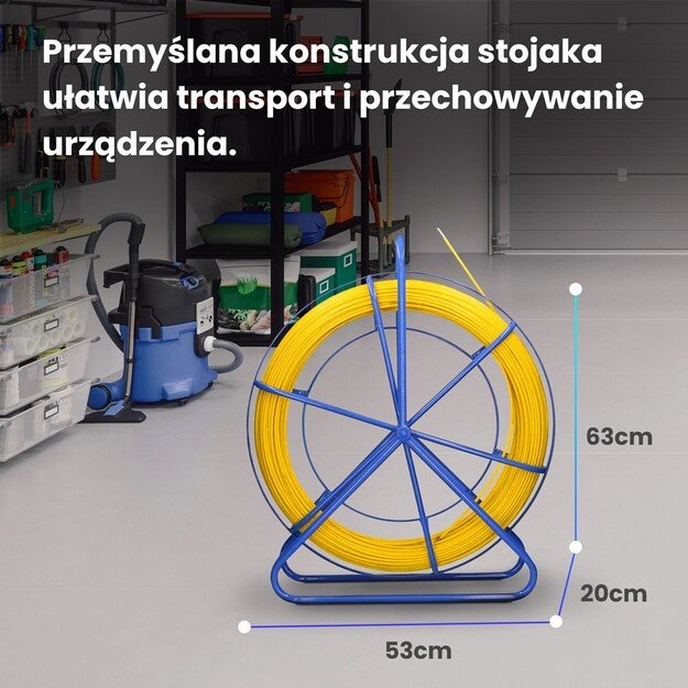 FIBERGLASS CABLE PULLING MACHINE 4.5mm / 100m (REMOTE CONTROL / STEEL) PE + STAND