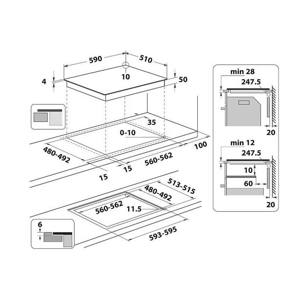 Kaitlentė WHIRLPOOL WS QS460 NE