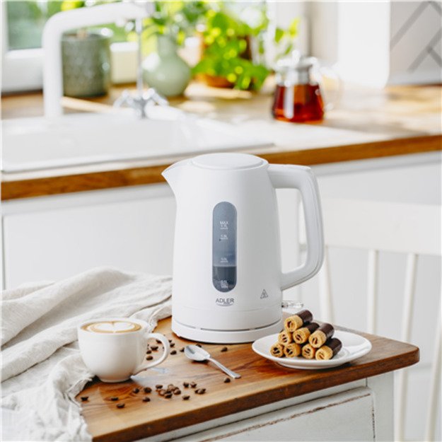 Adler Kettle | AD 1379w | Electric | 2200 W | 1.7 L | Polypropylene | 360&deg; rotational base | White 1