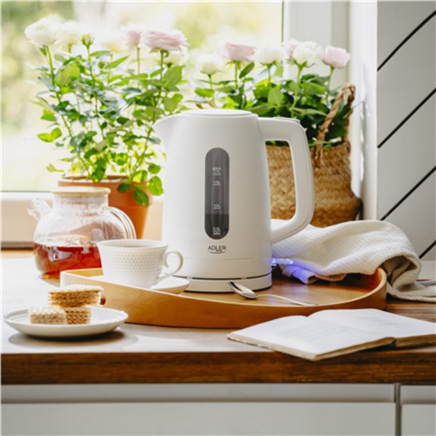 Adler Kettle | AD 1379w | Electric | 2200 W | 1.7 L | Polypropylene | 360&deg; rotational base | White 4