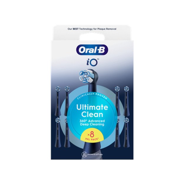 Oral-B | Replaceable toothbrush heads | iO UltimateClean | Heads | For adults | Number of brush heads included 8 | Black 1
