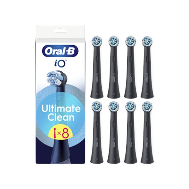 Oral-B | Replaceable toothbrush heads | iO UltimateClean | Heads | For adults | Number of brush heads included 8 | Black