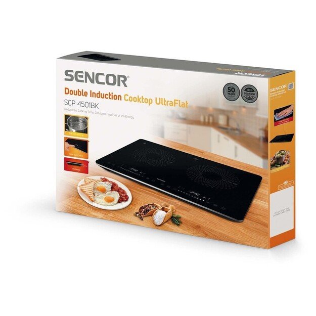 Sencor SCP 4501BK Black Countertop 56 cm Zone induction hob 2 zone(s)